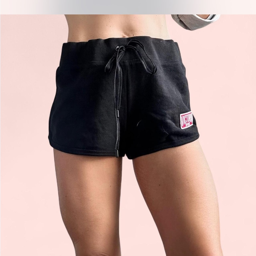 Victoria's Secret Black Athletic Shorts with Adjustable Waist